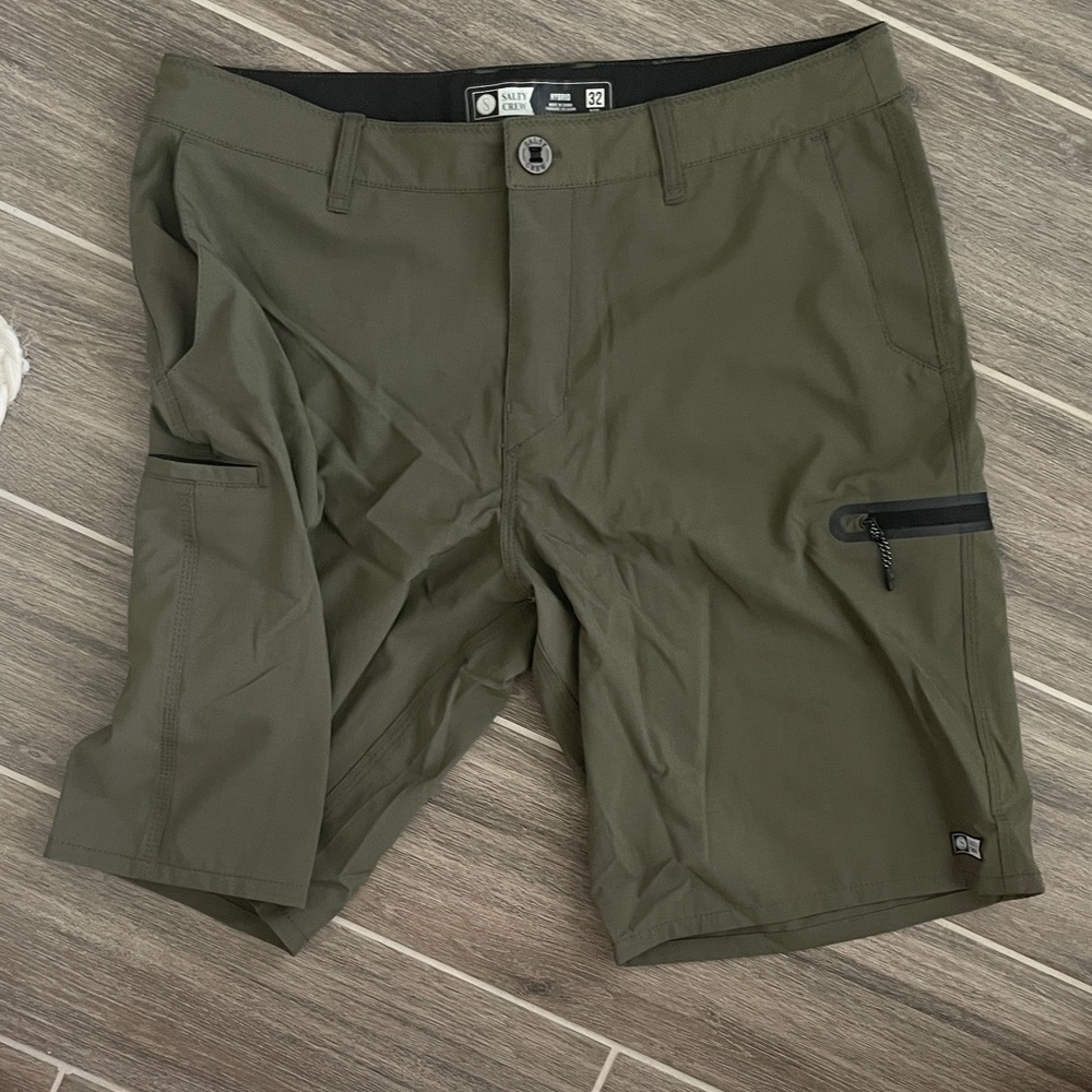Salty Crew Olive Hybrid Performance Shorts